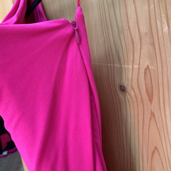 Kors Michael 💕 Barbie Hot Pink Bubblegum Ruched One Shoulder Dress Made Italy - Picture 13 of 16